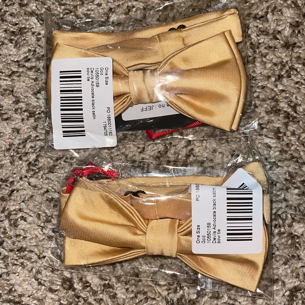 Devils Advocate (men’s) satin bow tie in yellow.